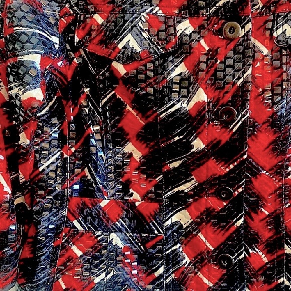 Ruby Rd. Womens Button Down Ls Jacket Red Black P… - image 6